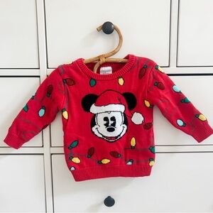 Disney Red Kids Sweater with Mickey Mouse Design